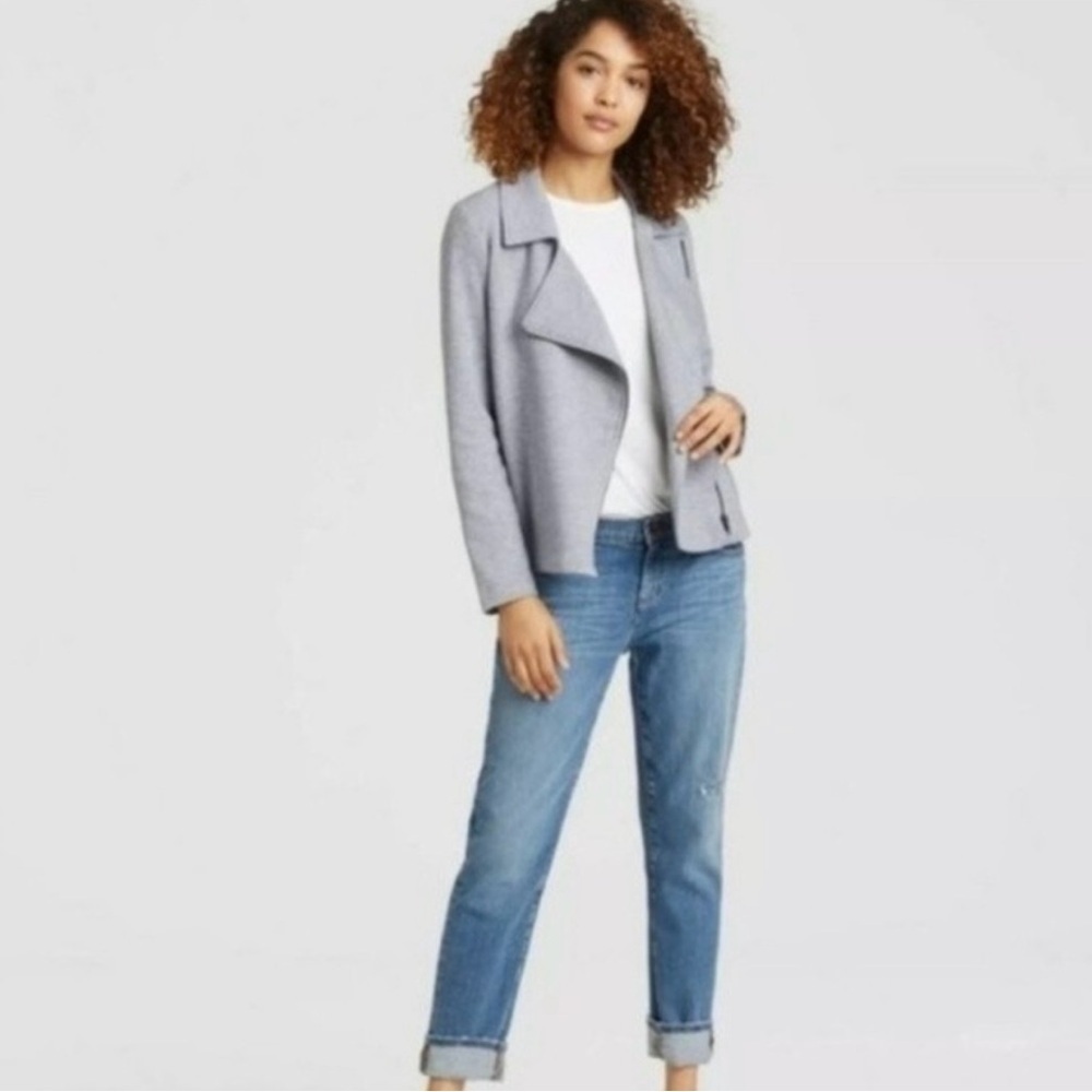 Eileen Fisher herringbone organic cotton motto jacket​